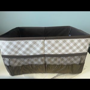 Thirty One Flip Top Organizing Bin Taupe Gungham